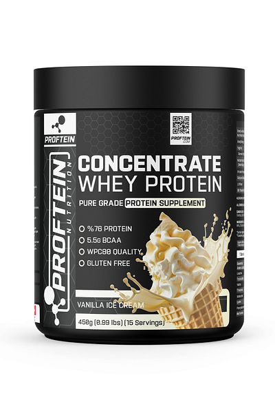 Proftein Nutrition Whey Concentrate Protein 450g 15 Servings Vanilla Flavored