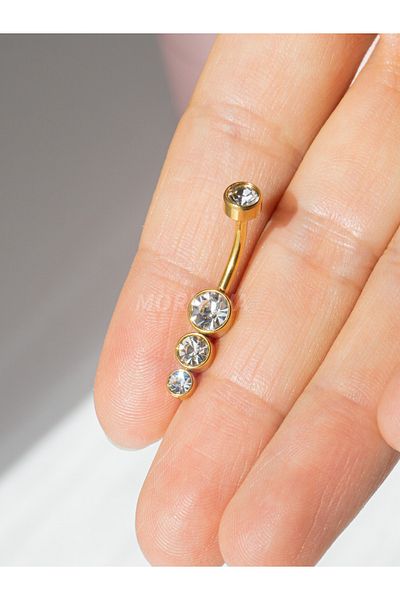 MORNEVA Stone Pendulum Steel Belly Button Ring
