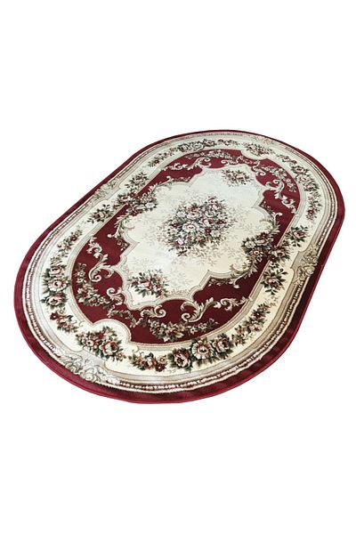 Lotos Oval Carpet Model Covorexpert 574-210, Various Sizes, Red, 8 Mm Thread, Anti-Allergic, Living Room