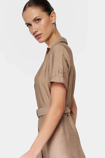PayBuy Stylish Belted Midi Viscose Dress Comfortable and Elegant Design for Summer Daily Combinations