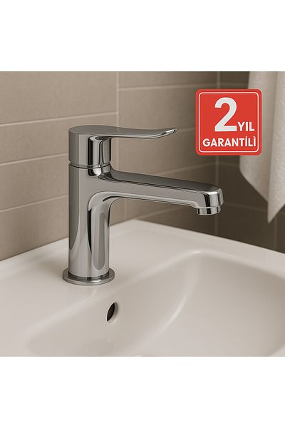 NOY Sink Faucet Stainless Chrome |   Single Lever Faucet |   Bathroom Fixture - 2 Years Warranty