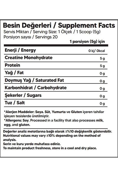Proftein Creatine Monohydrate 100g 20 Servings
