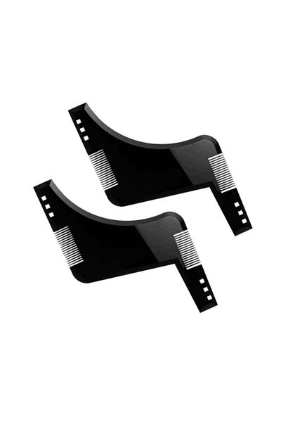 Choice 2 Pc Beard Template Shaper Beard Modeling Mold Sideburns Beard Trimming Contour Tool Men's Care Comb
