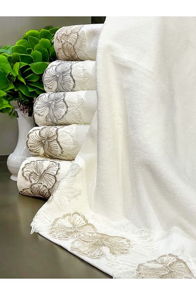 AYHANHOME Luxury French Guipure 6 Pieces Dowry 30X50 Velvet Kitchen Towel