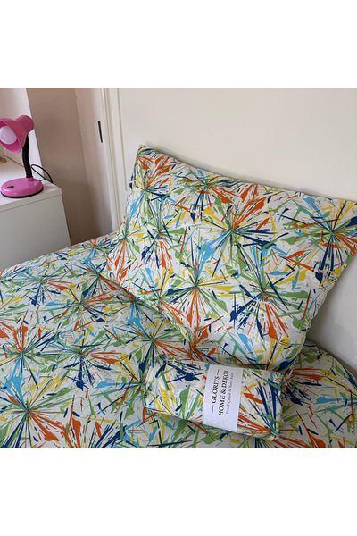 Gloriys Home & Decor Multicolored Double Fitted Sheet