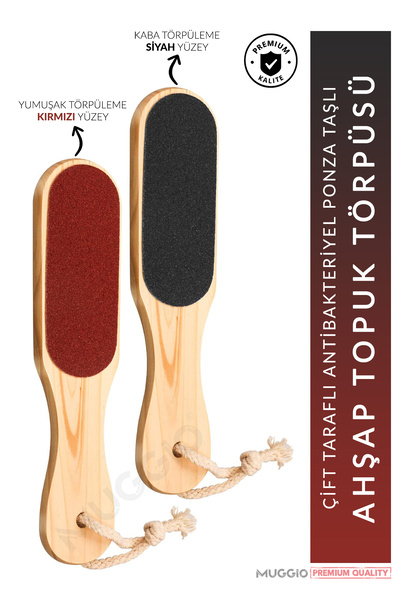 Muggio Ahşap Saplı Topuk Törpüsü Ponza Taşlı Çift Taraflı