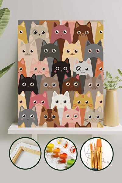 Palmiye Hobi Sanat Kırtasiye Sayılarla Boyama 40x50 Cm Tuval Seti Fırça Boya ...