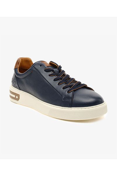 Greyder Men's Navy Blue Genuine Leather Sneaker Shoes 5Y1Sa14811