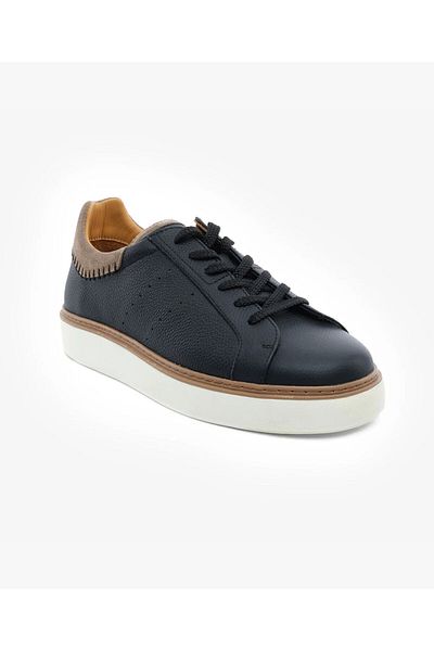 Greyder Men's Black Genuine Leather Sneaker Shoes 5Y1Sa18310