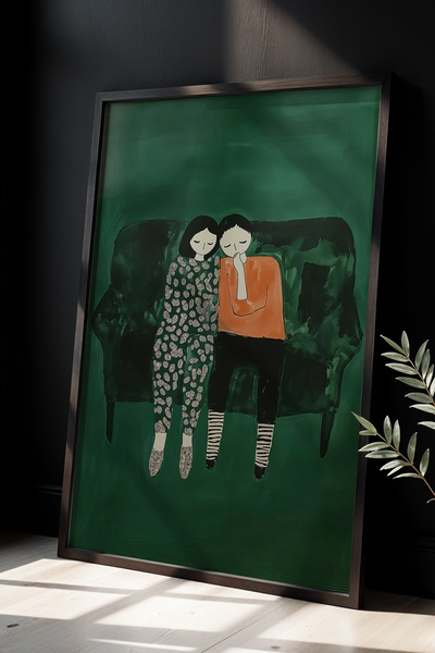 HİGUERA Με οικείο και ζεστό σχέδιο - Πίνακας με φυσικό ξύλινο πλαίσιο με ειδι...