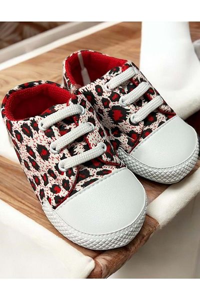 LOVE MAXX Bebiccino 18-19 Leopard Booties Shoes Red