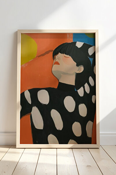 HİGUERA Γυναικεία φιγούρα με μωσαϊκό πολύχρωμο και δυναμικό σχέδιο Πίνακας με...