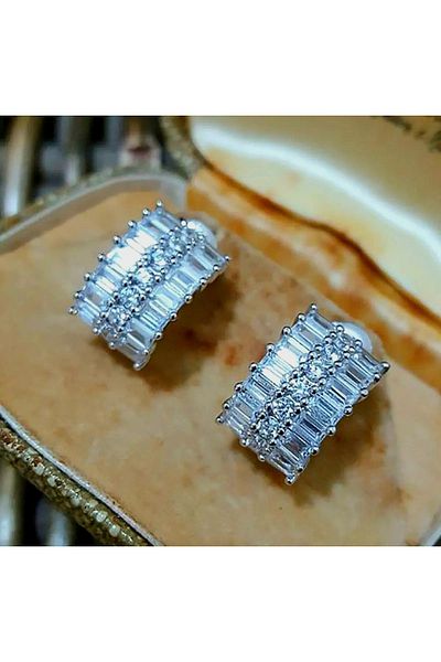 reyselstyle Zircon Stone Luxury Steel Earrings