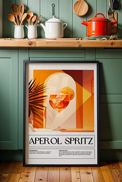 HİGUERA Aperol Spritz Πολύχρωμη Εικονογράφηση BAR Ζωγραφική τοίχου κουζίνας μ...