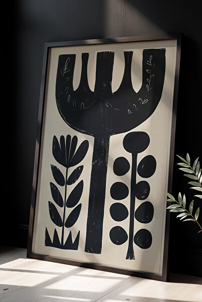 HİGUERA Abstract Plant Figured – Απλό και μοντέρνο Yoru Πίνακας τοίχου με φυσ...