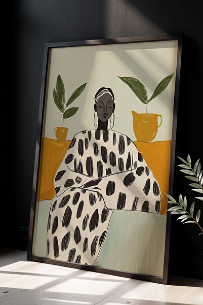 HİGUERA Κομψό και δροσερό σχέδιο Επιτραπέζιο με φυσικό ξύλινο πλαίσιο με χαλα...