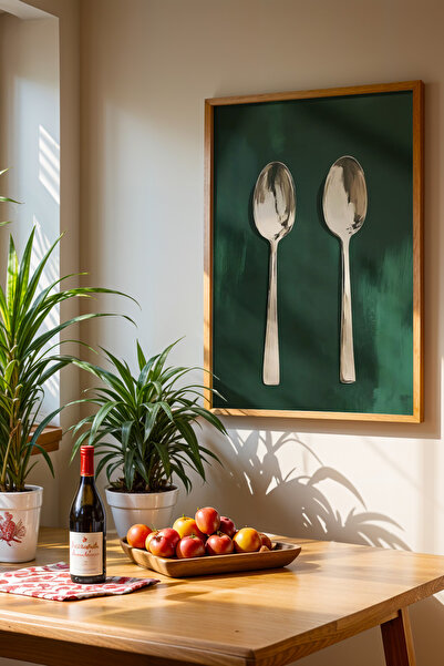HİGUERA Κομψά ζευγάρια ασημένια κουτάλια Μοντέρνα KTB Ζωγραφική τοίχου κουζίν...