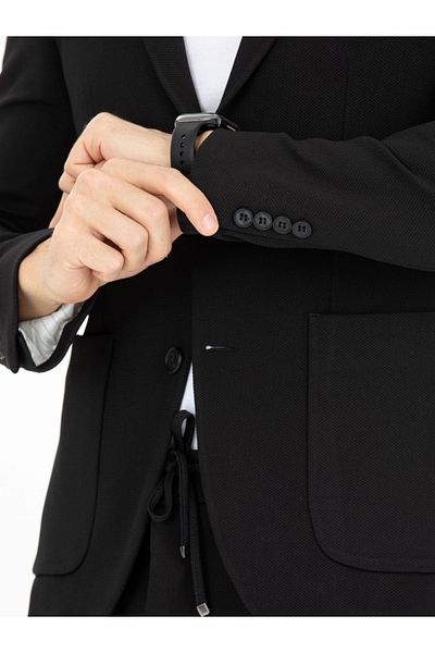 SNSA MODA Drawstring Men's Suit Stylish Summer Lycra Slim Fit Mold