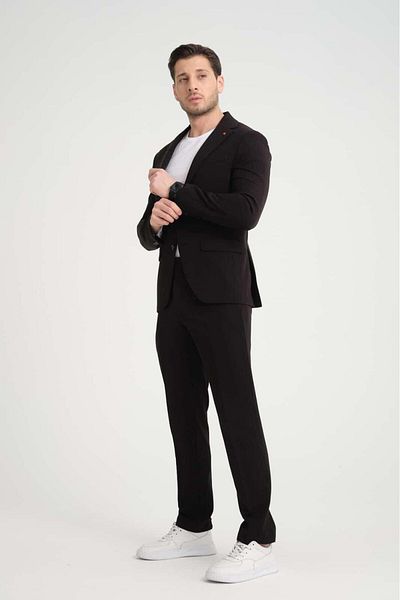 FASHİON FİRST Men's Suit Slim Fit Lycra