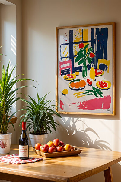 HİGUERA Ζωντανό πολύχρωμο μοντέρνο φρούτο και τραπέζι KTB Ζωγραφική τοίχου κο...