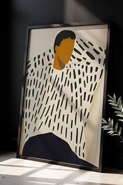 HİGUERA Επιτραπέζιο ζωγραφικής με φυσικό ξύλινο πλαίσιο με απλό και μοντέρνο ...