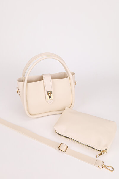 macharelbasic Жіноча косметичка з золотим замком, детально оздоблена, ручна та плечова сумка