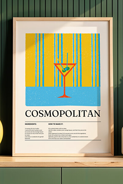 HİGUERA Cosmopolitan Cocktail BAR Ζωγραφική τοίχου κουζίνας με φυσικό ξύλινο ...