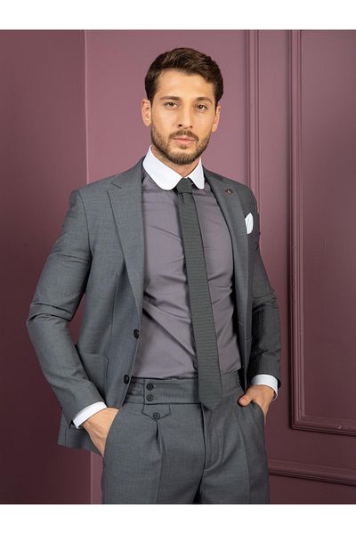 SNSA MODA Men's Suit Slim Fit Italian Cut Harvest Pants Double Leg