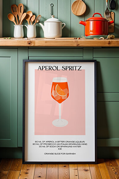 HİGUERA Aperol Spritz Minimalist Cocktail BAR Ζωγραφική τοίχου κουζίνας με φυ...