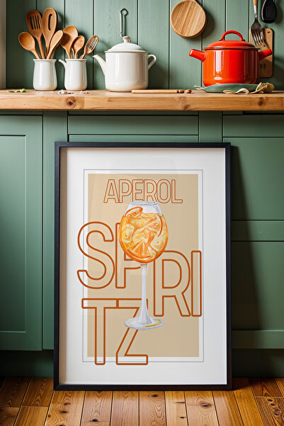 HİGUERA Aperol Spritz Cocktail Bar Illustration BAR Ζωγραφική τοίχου κουζίνας...