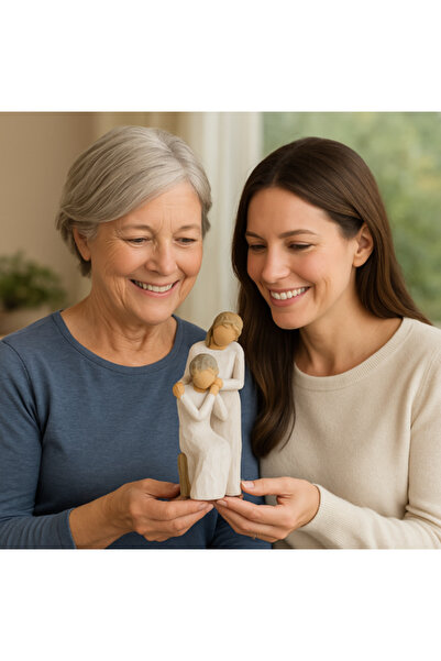 Willow Tree Loving My Mother - Annemi Seviyorum Biblo Anne Kız Sevgi Figürü El Yapımı Dekoratif Hediyelik