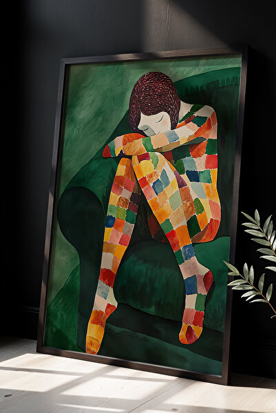 HİGUERA Μοντέρνα Τέχνη Αφής Κοιμωμένη Γυναίκα Πίνακας Τοίχου με Φυσικό Ξύλινο...