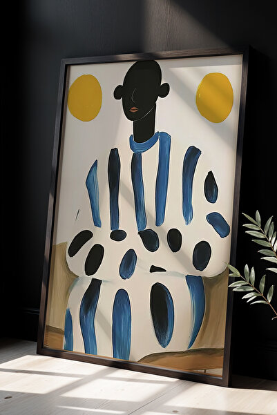 HİGUERA Διπλό ηλιακό λεπτομερές μοντέρνο εικονογράφημα μπλε και κίτρινο με φυ...