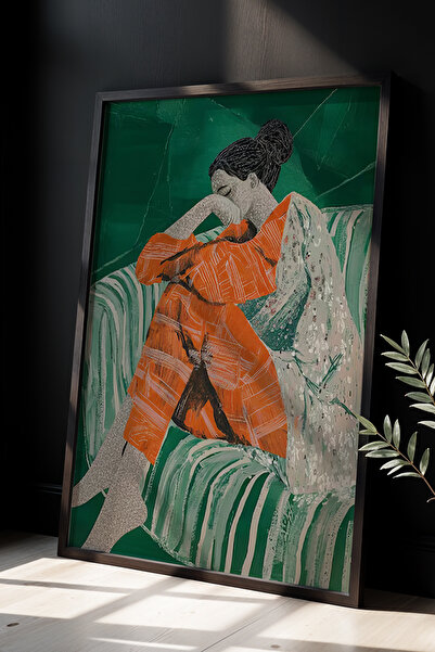 HİGUERA Πορτοκαλί πιτζάμες με λεπτομέρεια γυναικεία θέμα - καλλιτεχνικό και ε...