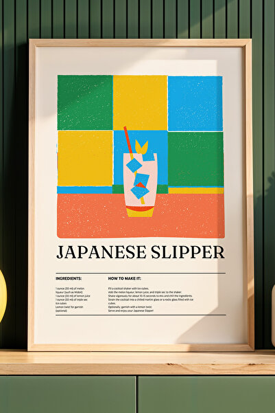 HİGUERA Ιαπωνικό Slipper Cocktail BAR Ζωγραφική τοίχου κουζίνας με φυσικό ξύλ...