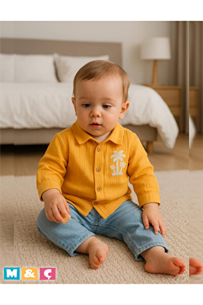 MÇ FAMİLY STORe Baby Boy Children's Muslin Shirt Pants for Holidays and Special Occasions 2-Piece Bottom Top Set