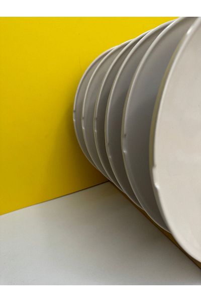 Kütahya Porselen Chef Taste - Cream 25 cm, 6-Piece Serving Plate Model