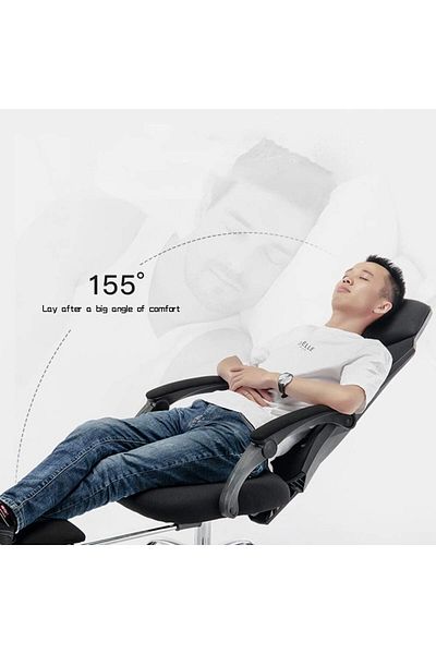 AWF AL WADI FURNITURE Office Chair Ergonomic Breathable Mesh Reclining Adjustable Gaming Chair, Soft Chair With Footrest
