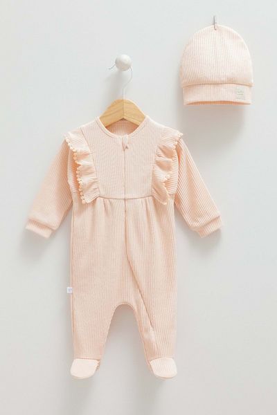 Caramell Romantic Color Beanie and Jumpsuit Salmon