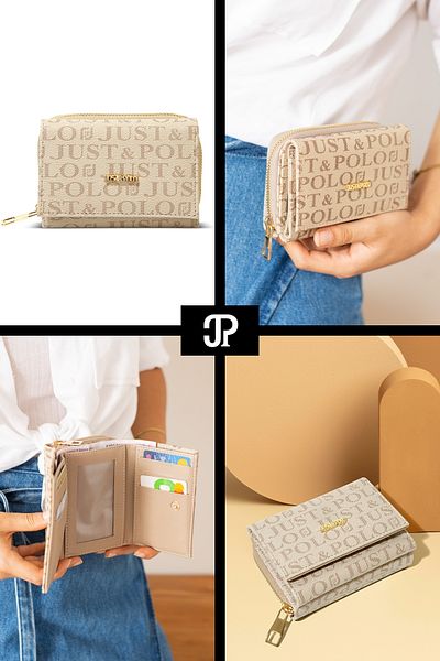 Just Polo Original Women's Luxury Series Soft Leather Stylish Card Holder Wallet with Coin & Paper Money Compartment Zipper