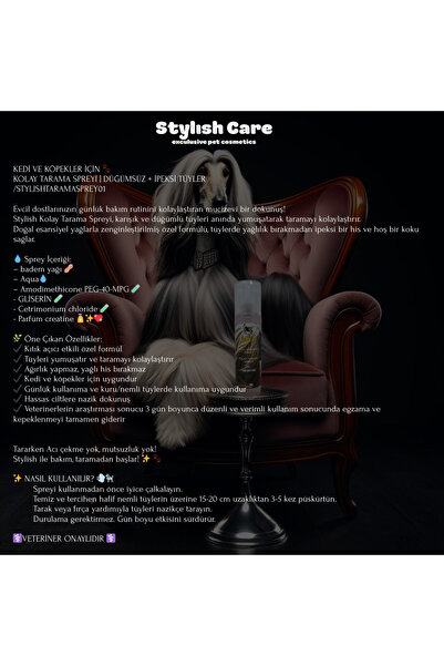 Stylish kedi ve köpekler için kıtık açıcı kolay tarama spreyi