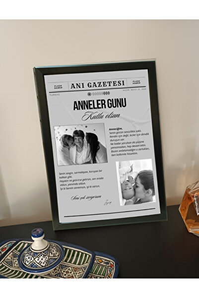 POSTER Kişiye Özel Çerçeveli Anı Gazetesi / Doğumgünü, Sevgiliye Hediye / Size ait fotoğraflar ile...