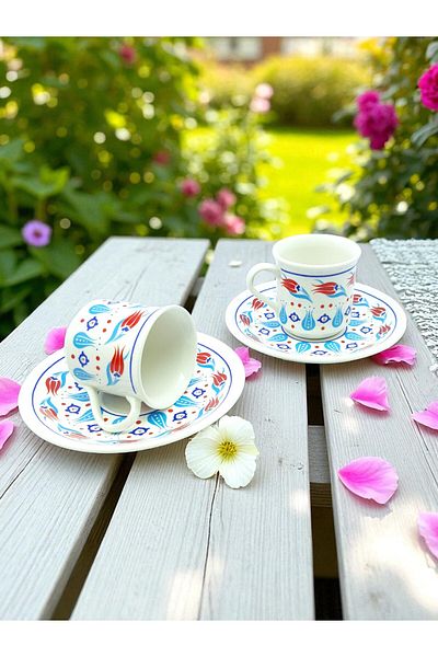 sharp&art Tulip Age 2 Person Porcelain Coffee Cup Set