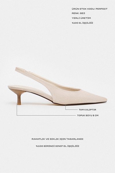 NİŞANTAŞI SHOES Perfect Beige Suede Ankle Elastic Detail Women's Heeled Shoes