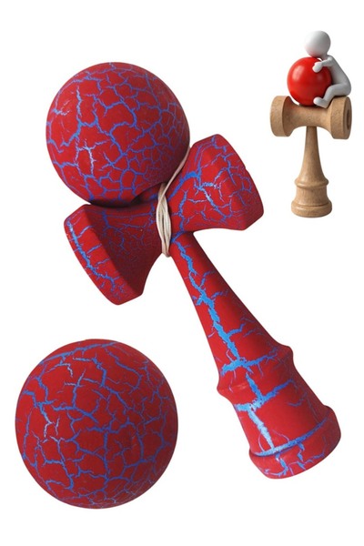 BV Kendama profesională, bilă din lemn, finisaj crăpat + autocolant pentru telefon, 86KD