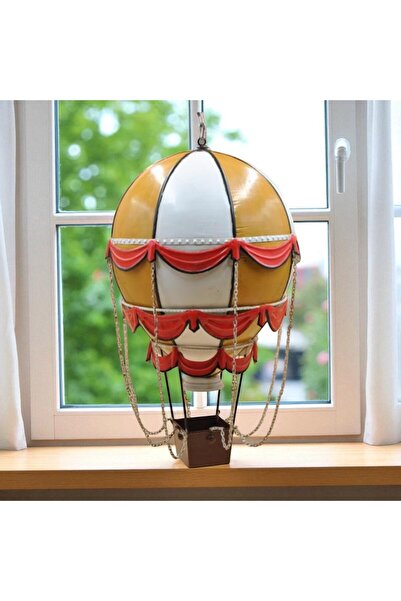 jayland تمثال بالون هوائي معدني عتيق - قطعة ديكور كبيرة الحجم - 27x27x45 سم