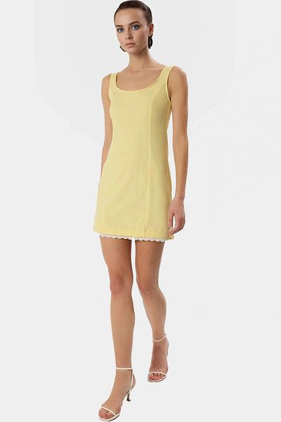 PayBuy Summer A-Line Mini Dress Woven Fabric with Lace Detail Professional Look Zarifane Design