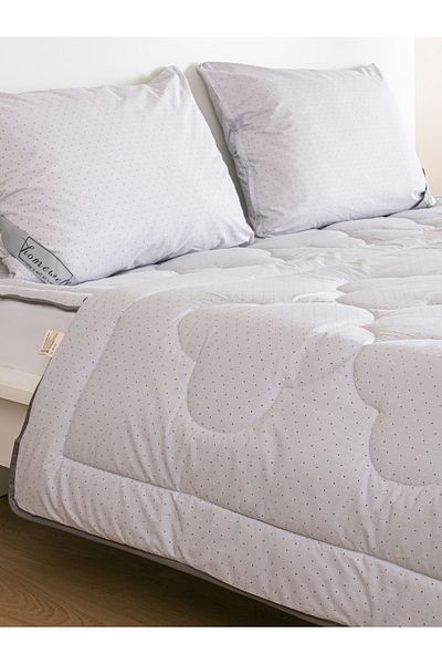 homewell 100% Pure Cotton Hypoallergenic Double Quilt Gray