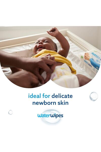 WaterWipes مناديل أطفال أصلية خالية من البلاستيك، 300 منديل (عبوة من 5 قطع)