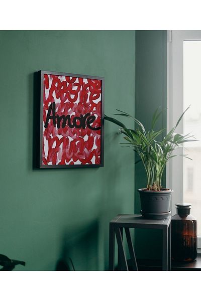 Arthopia Amore Red Love Pinterest Δώρο Αφίσα Πίνακας Καλλιτεχνικού Σχεδιασμού με κορνίζα